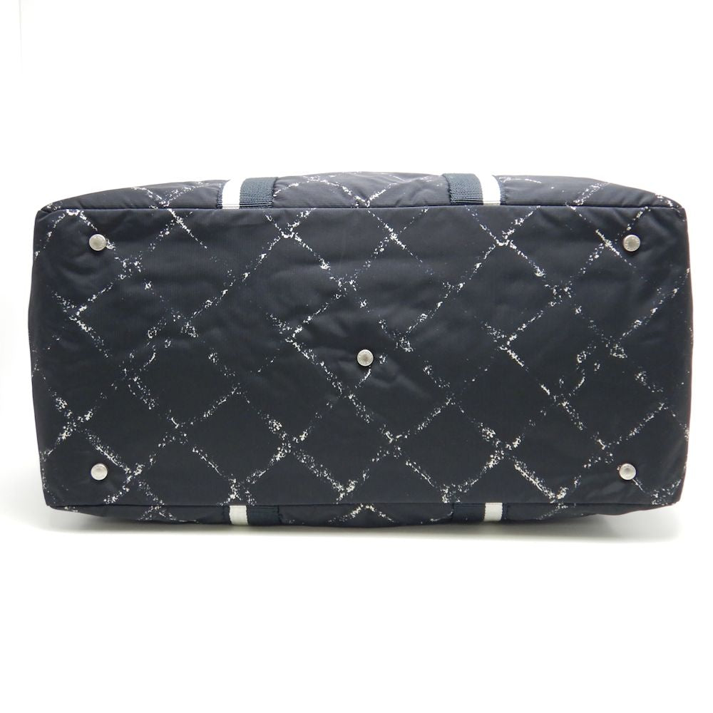 Chanel Old Travel Line Boston Bag Nylon Black