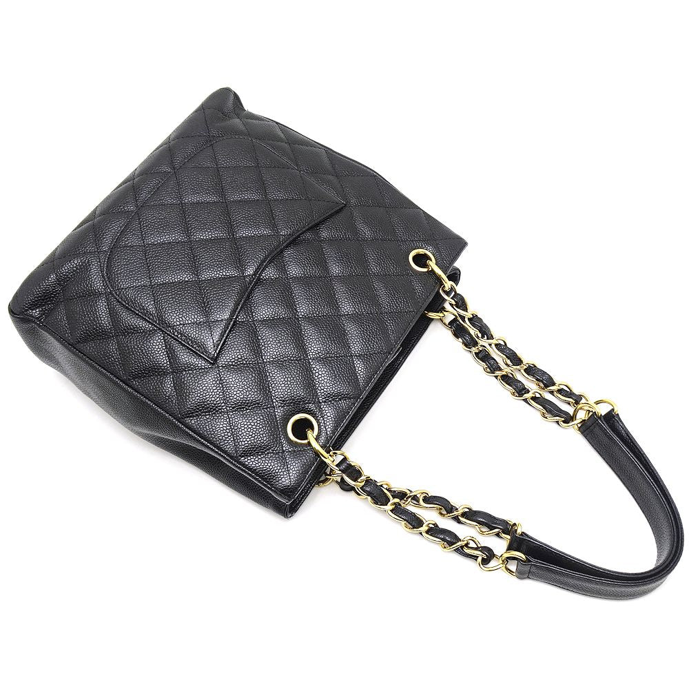 Chanel Matelasse Chain Tote Bag Caviar Skin Black