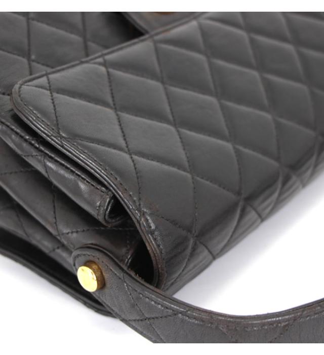 Chanel Double Face Matelasse 25 Handbag Lambskin Black