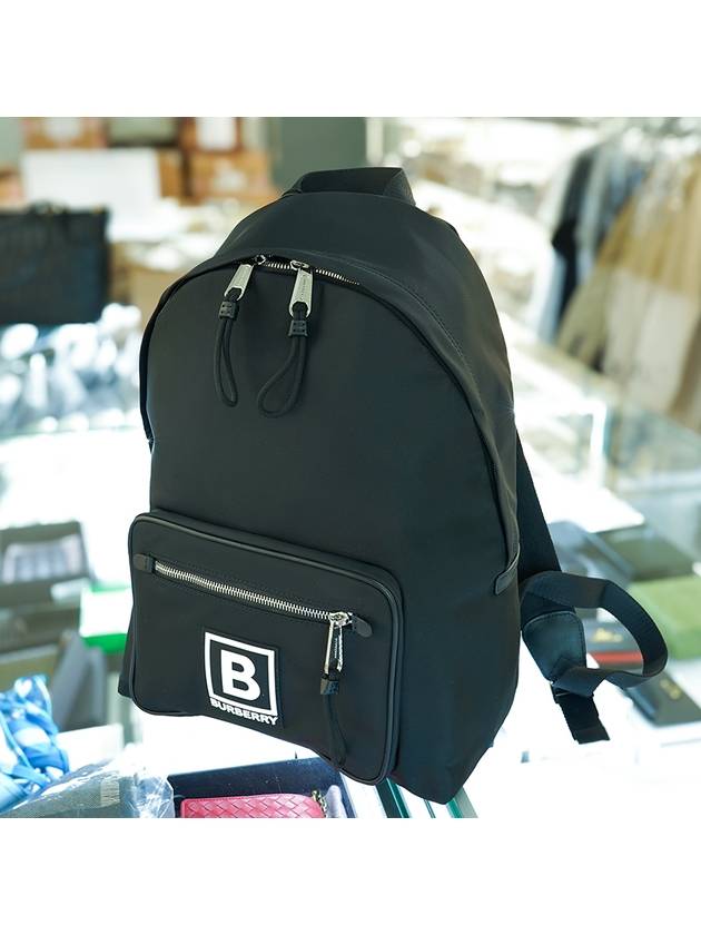 Luxury Burberry Abbeydale B Logo Nylon Backpack Black