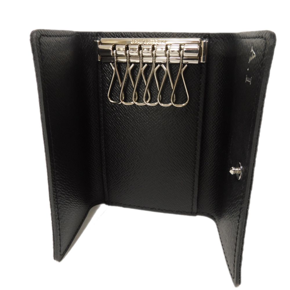 LOUIS VUITTON Key case Key holder N62662 Damier Graphite canvas x grained leather (embossed) Noir Old logo black grey 6-row black good condition Damier Graphite Multicles 6 mens
