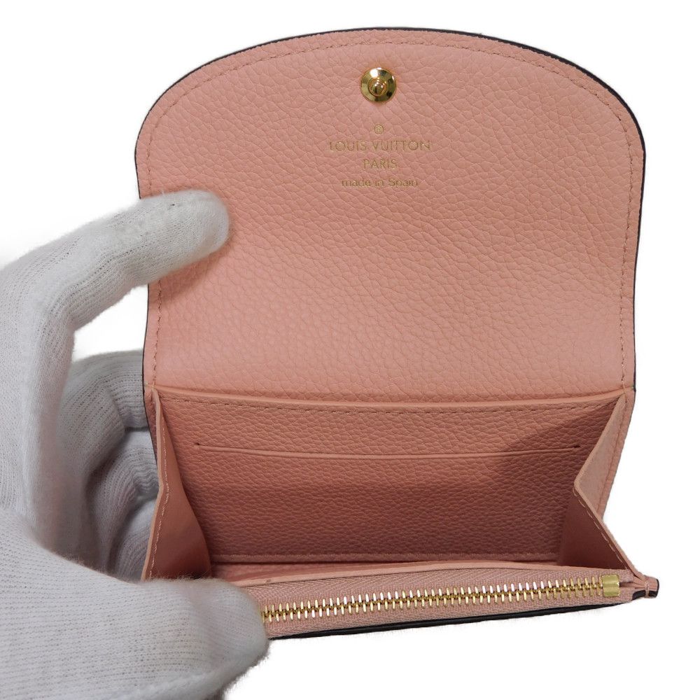 LOUIS VUITTON Bifold Wallet M81520 Implant leather (monogram embossed) Rose poodle New Pastel Pink RFID IC Chip Monogram Unplant Portomone Rosary Women
