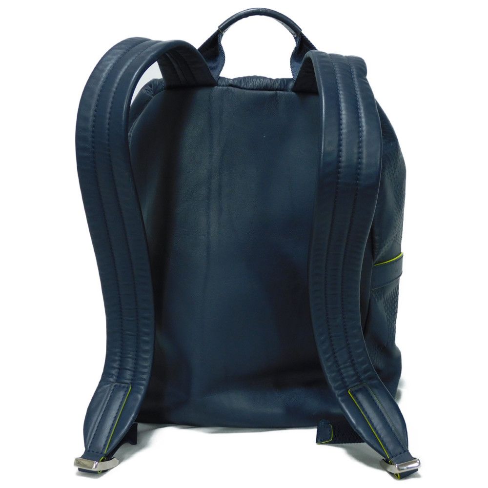 LOUIS VUITTON Backpack N44016 Anfini Leather (Damie embossed) Asphalt blue Damier Anfini Apollo