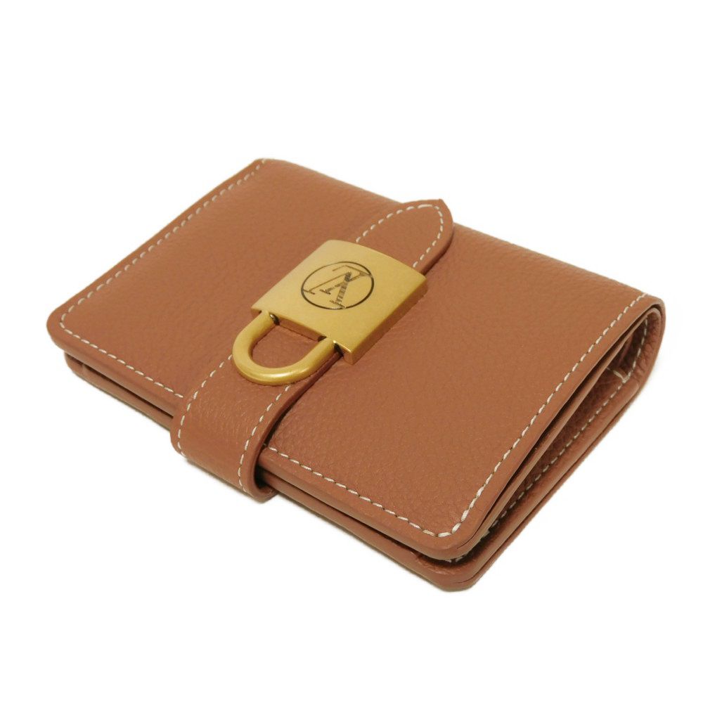 LOUIS VUITTON Bifold Wallet M12148 Calf leather cognac Current Padlock Brown RFID Unused LV circle Portefeuille Lowkey Compact unisex(Unisex)
