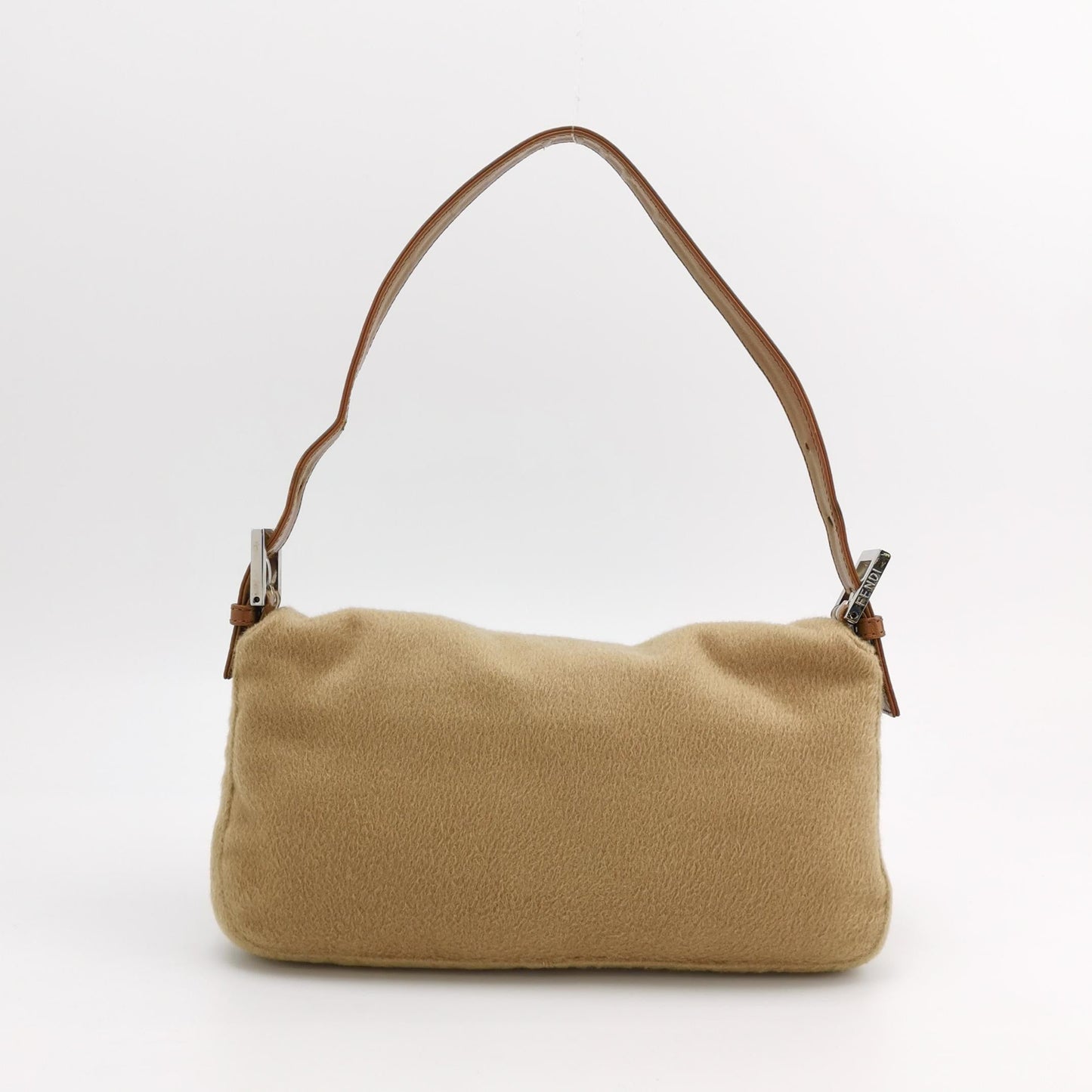 FENDI Baguette Camel Brown Soft Cloth Shoulder Bag