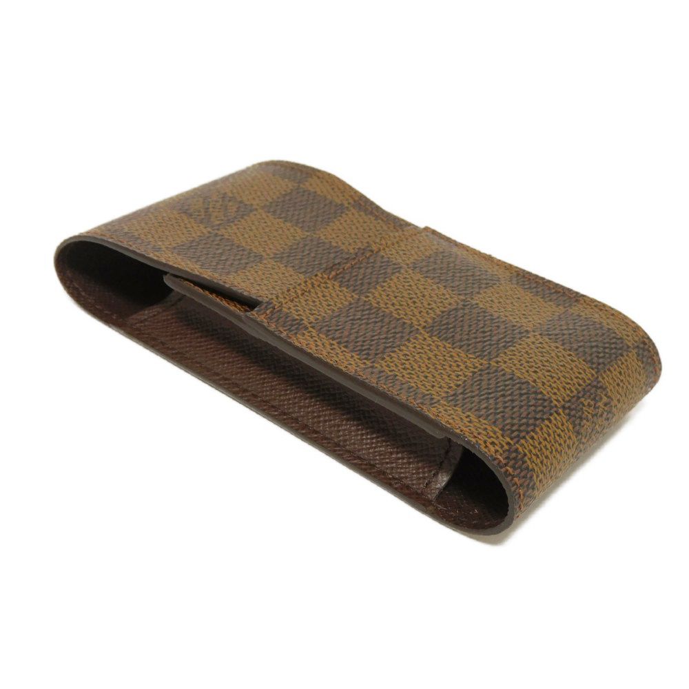 LOUIS VUITTON Cigarette case N63024 Damier canvas x grain leather (embossed) Brown Damier Etui cigarette