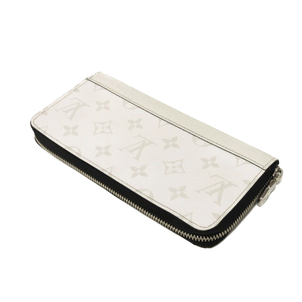LOUIS VUITTON Long Wallet Purse M14127 Taiga leather (embossed) x monogram canvas Optic white Taiga Lama Monogram Zippy Wallet Horizontal