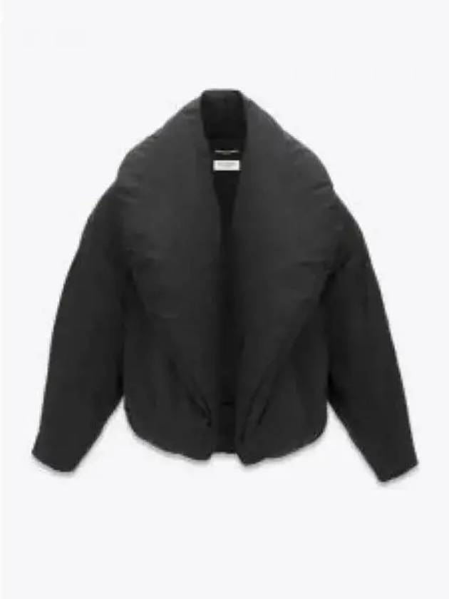 Luxury Saint Laurent Trending 2025 Cropped Puffer Silk Taffeta Jacket Black