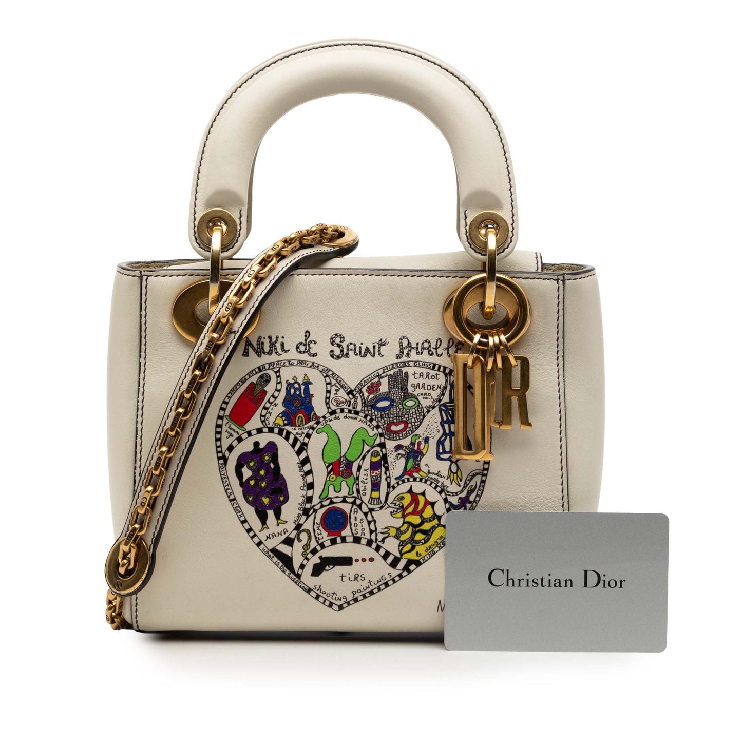 White Dior DiorAmour Niki De Saint Phalle Mini Calfskin Lady Dior Satchel