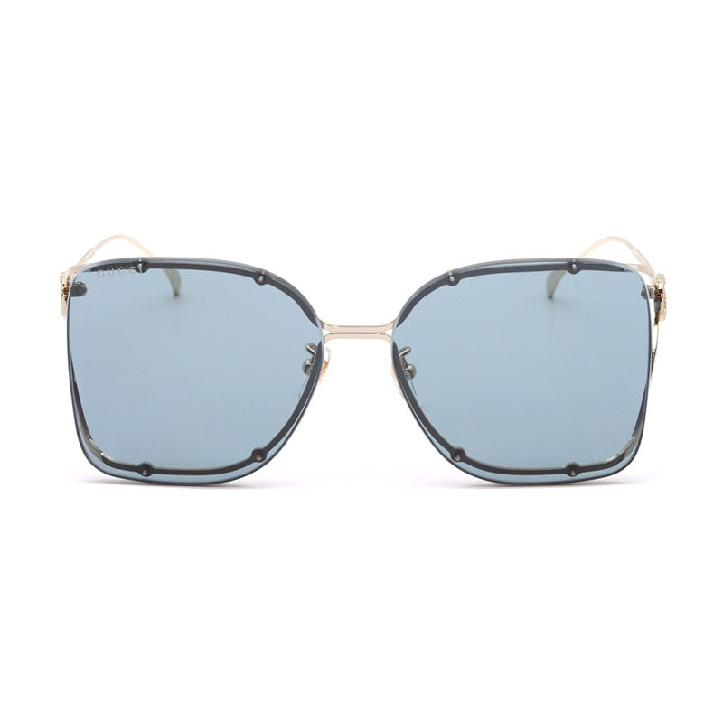 Gucci Sunglasses Geometric Rimless, Gold Frame and Grey Lens GG1713SA001