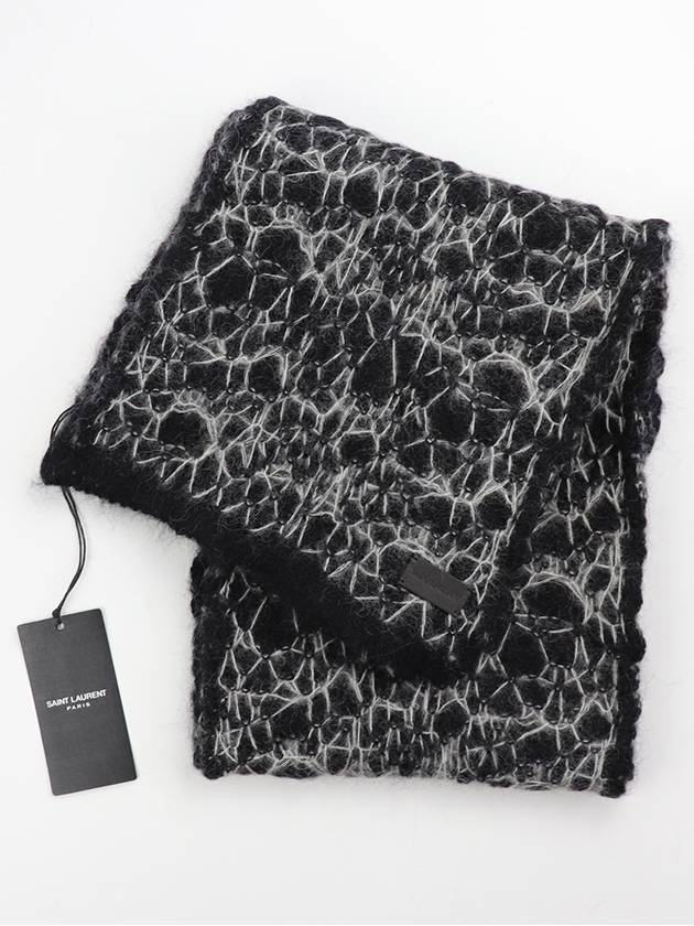 Luxury Saint Laurent Trending 2025 Cashmere Muffler Black Grey