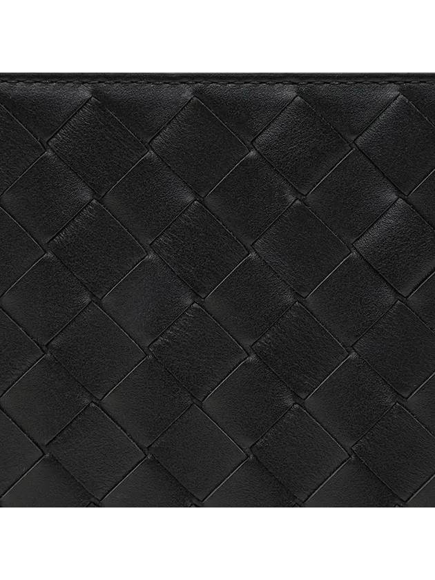Luxury Bottega Veneta Intrecciato Zipper Small Clutch Bag Black