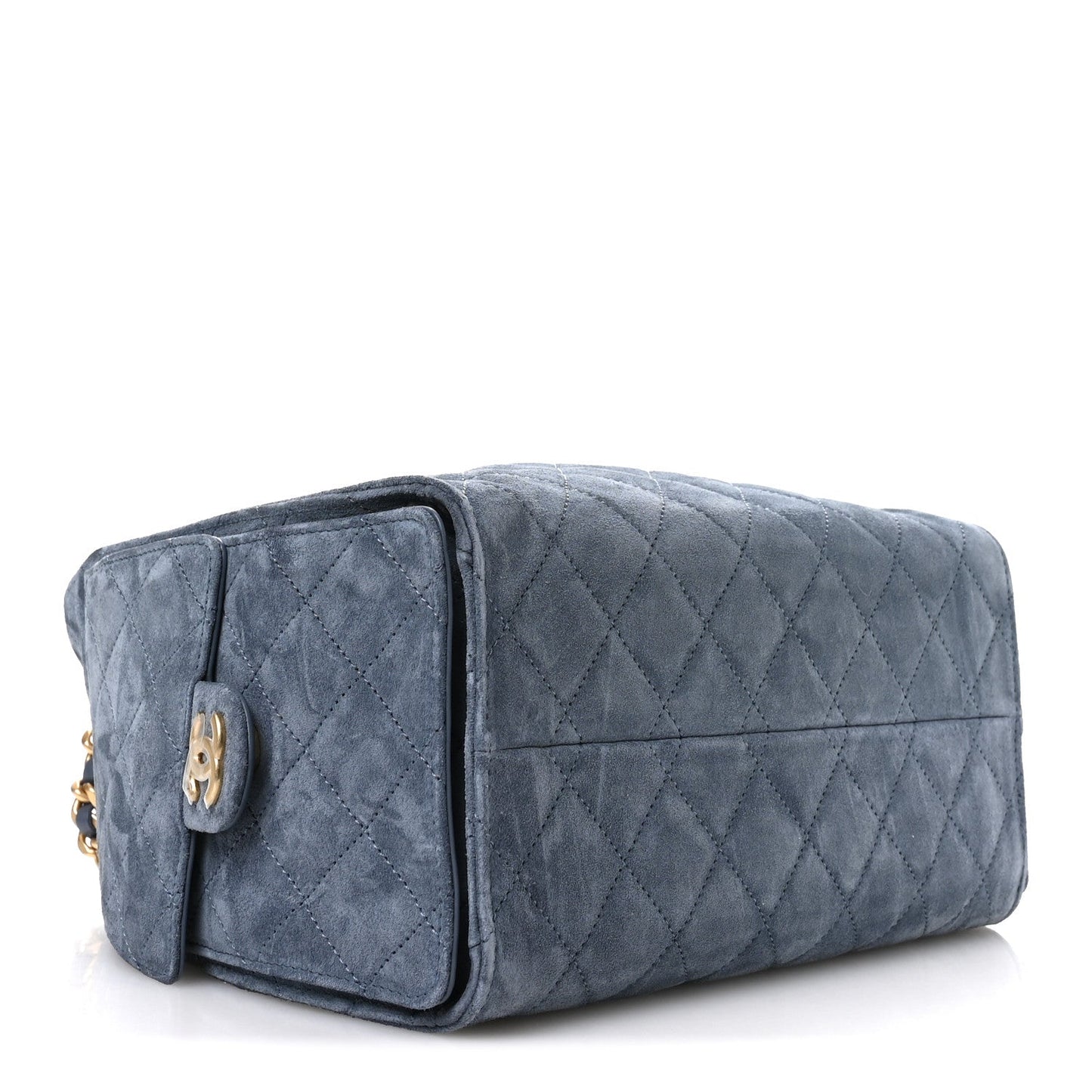 Suede Quilted Small Chanel 25 Handbag Blue