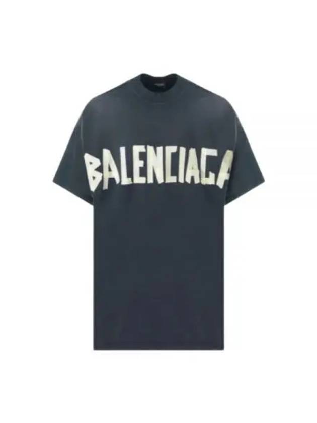 Luxury Balenciaga Trending 2026 Tape Type Cotton Short Sleeve T-Shirt Black