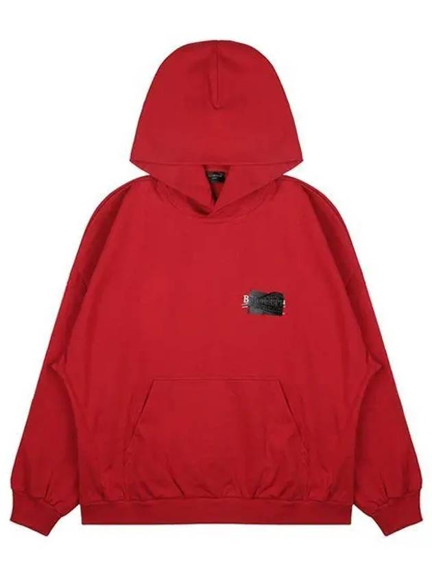 Luxury Balenciaga Trending 2026 Logo Tape Hoodie Red