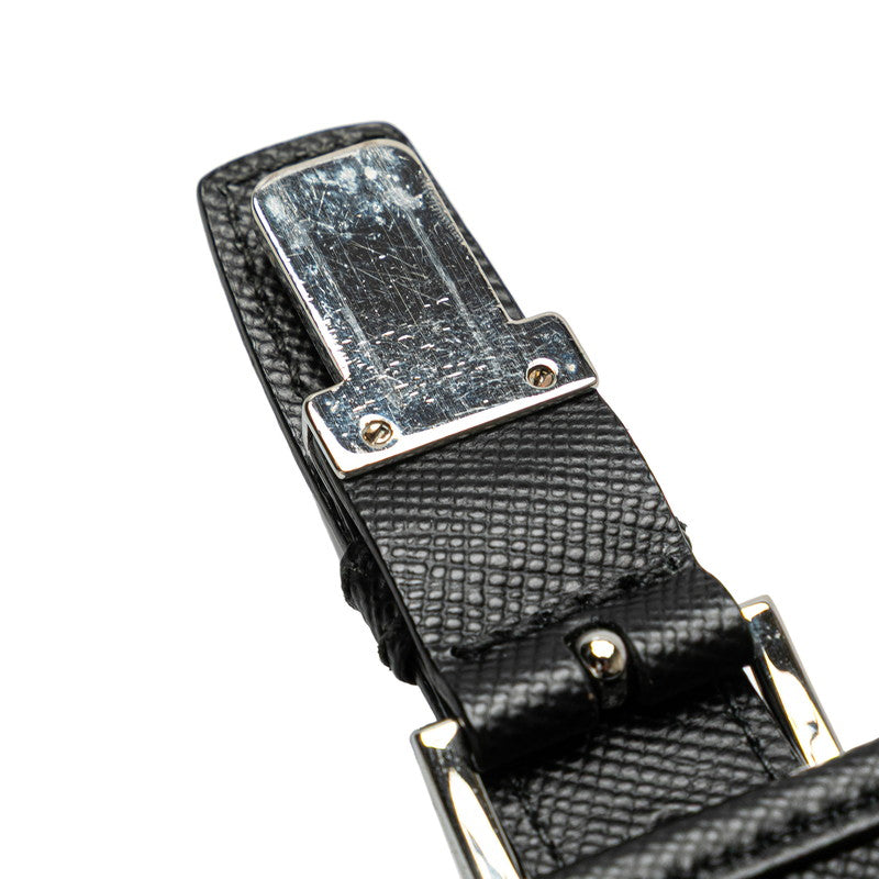 Prada Triangle Logo Plate Saffiano Shoulder Bag