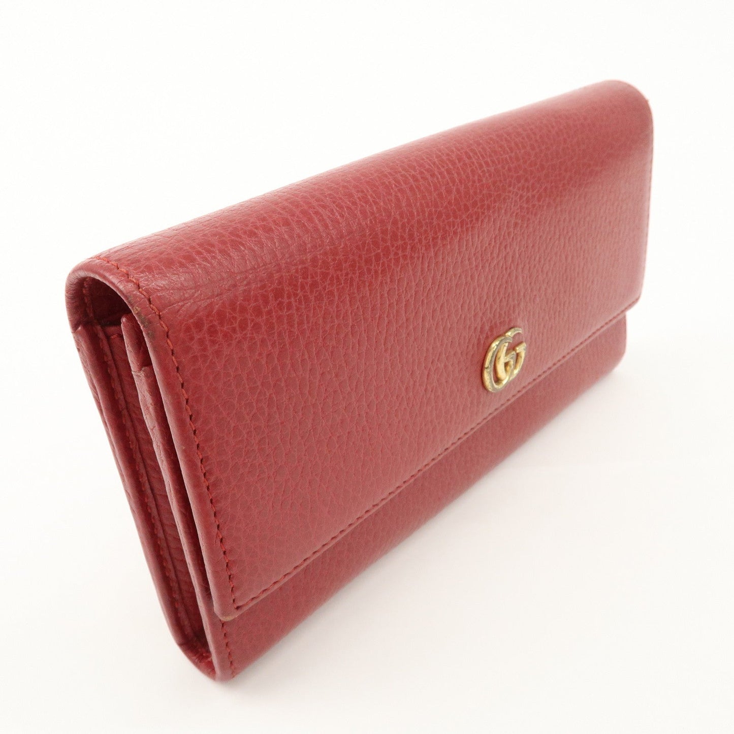 GUCCI GG Marmont Leather Continental Long Wallet Red 456116