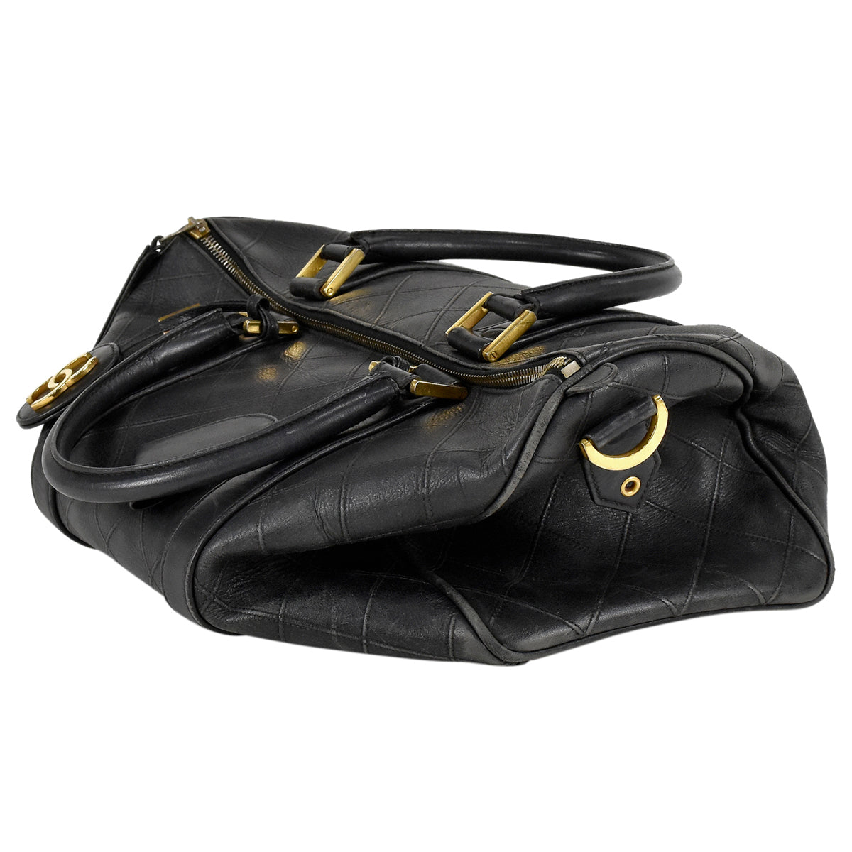 Chanel Bicolore Handbag Mini Boston 2Way Shoulder Bag