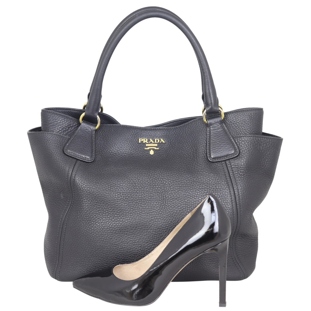 Prada Vitello Daino Side Pocket Tote