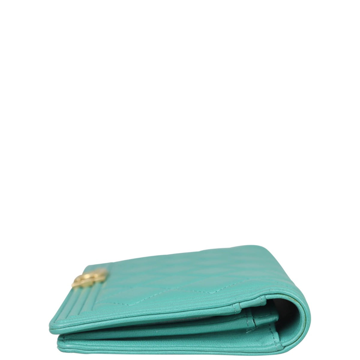 Chanel Boy Long Flap Wallet | Light Teal