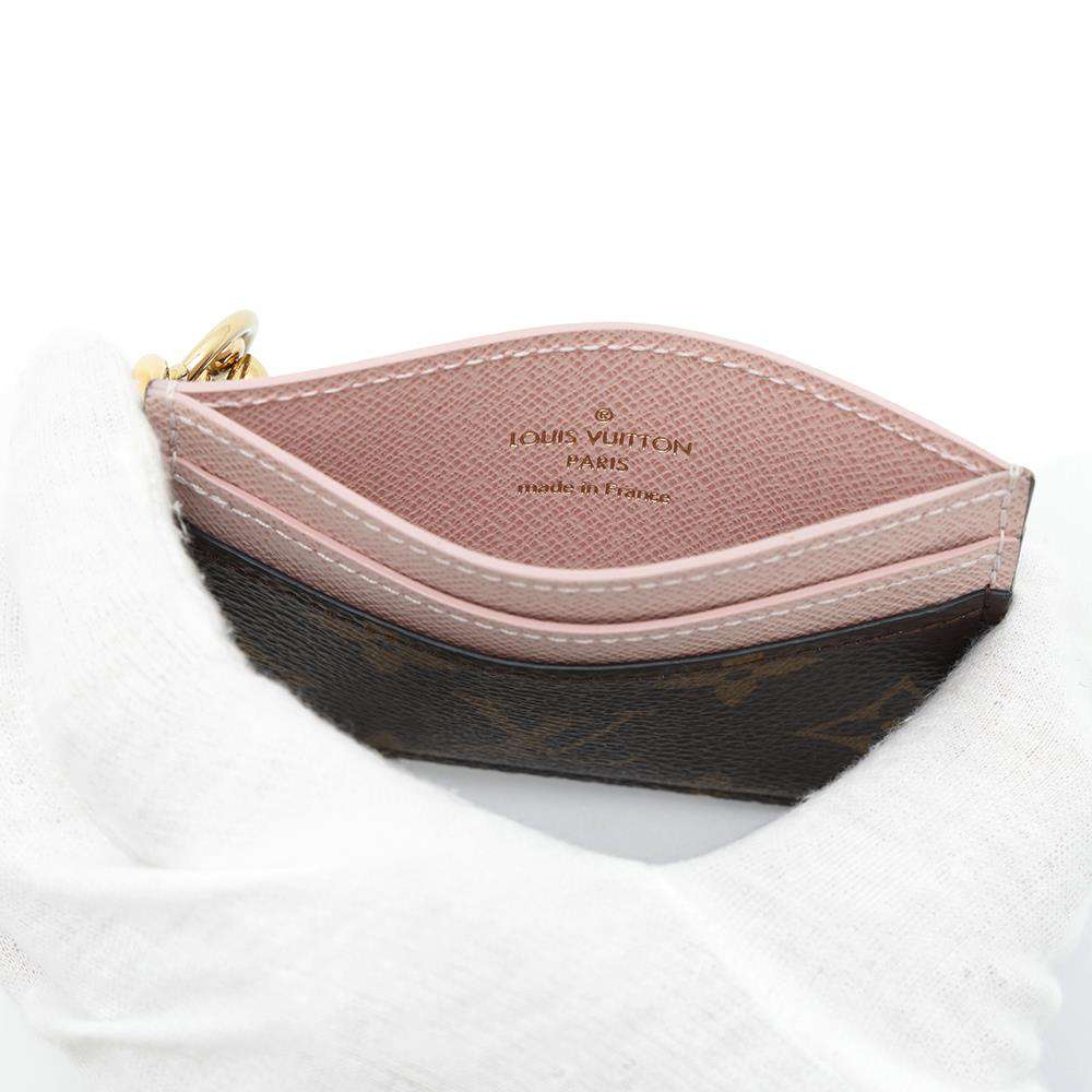 LOUIS VUITTON Card Case Porto Carte LV Bag Charm Rose BallerineM82739 Monogram