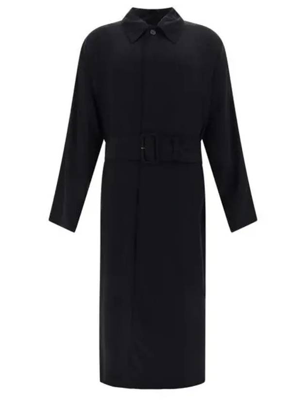 Luxury Balenciaga Trending 2026 Belted Maxi Trench Coat Black
