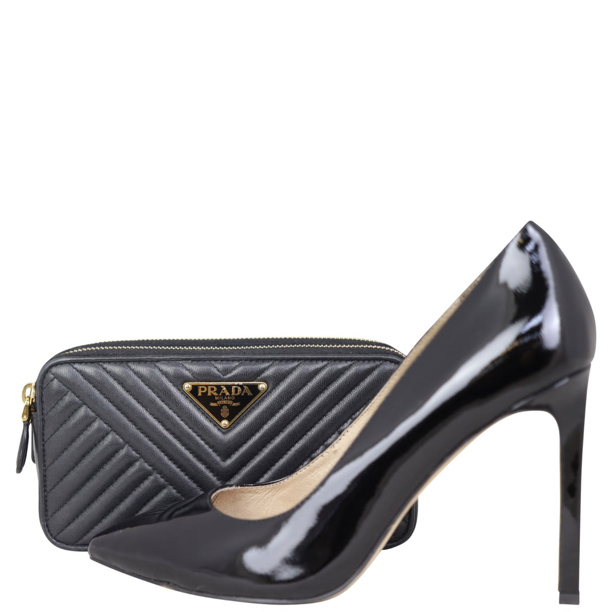 Prada Diagramme Nappa Mini Chain Shoulder Bag
