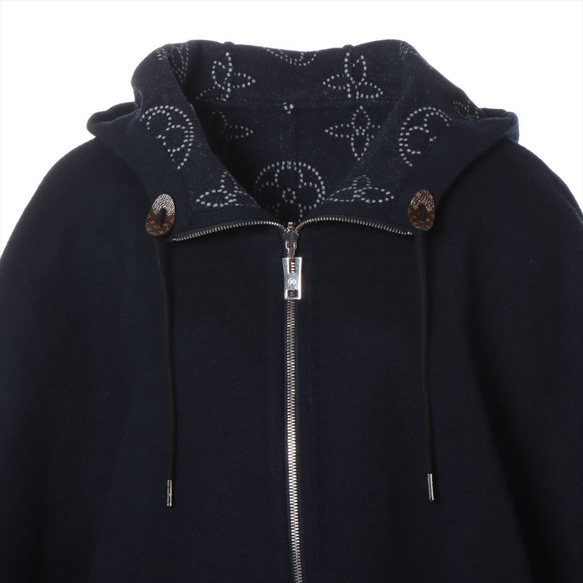 Louis Vuitton 22SS Wool Cape TU Navy RW221W Reverseible Machina Monogram