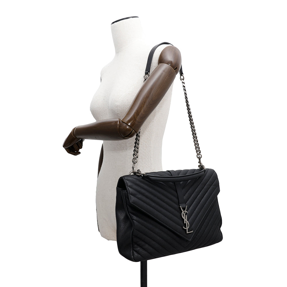 SAINT LAURENT PARIS ?College 2WAY ChainShoulder Bag Black600278 Leather