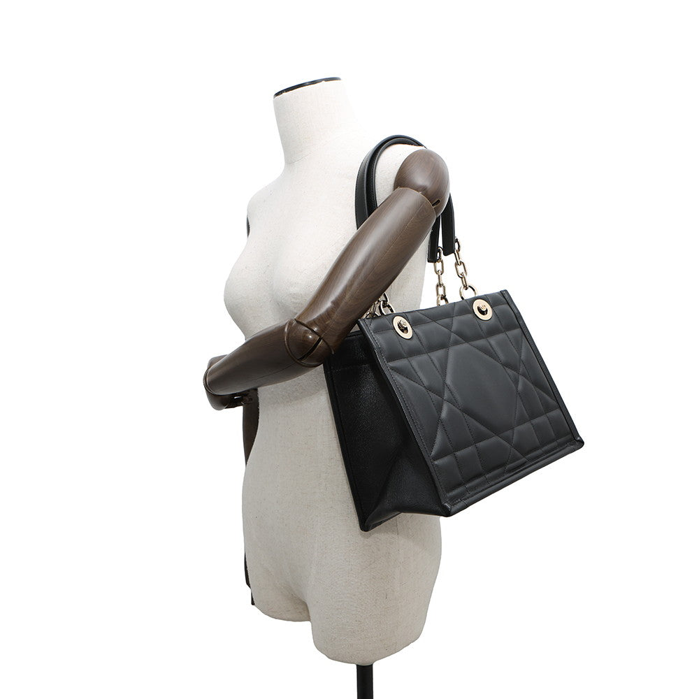 Dior ?Archicannage Essential Tote BlackM8720OZVJ Leather Size Small