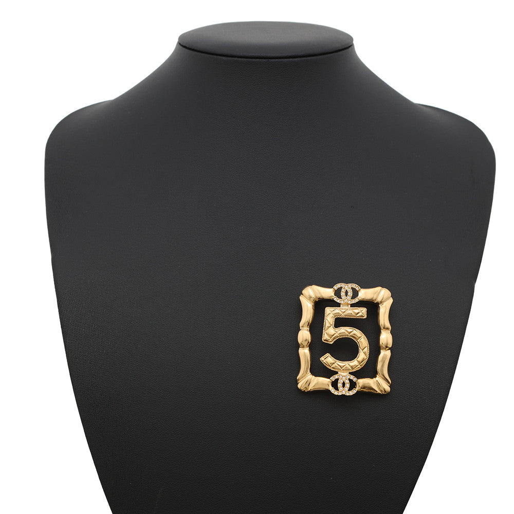 CHANEL No.5 BroochABD760 Gold Plated Rhinestone