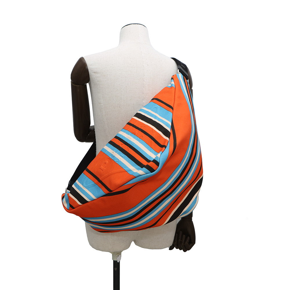 PRADA ?Triangle Shoulder Bag Orange/Blue2VY007 Canvas Size Large