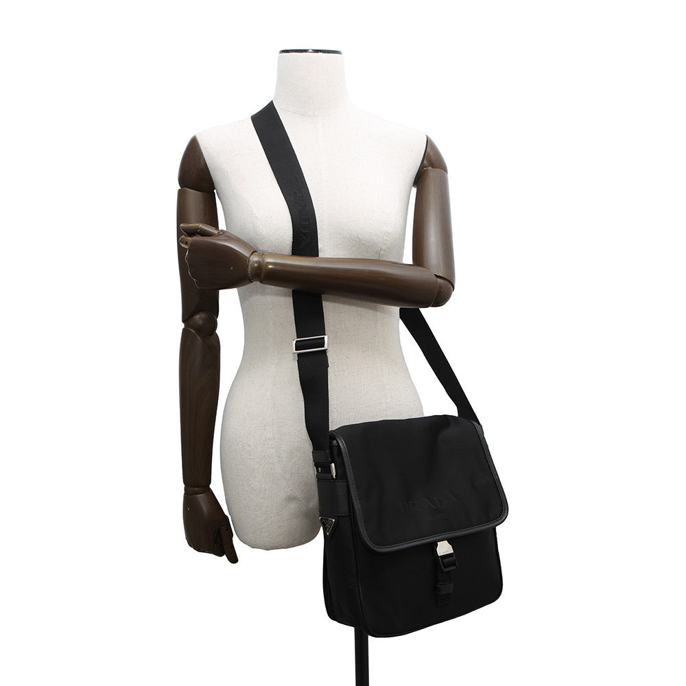 PRADA ?Logo messenger bag Black2VD700 Nylon
