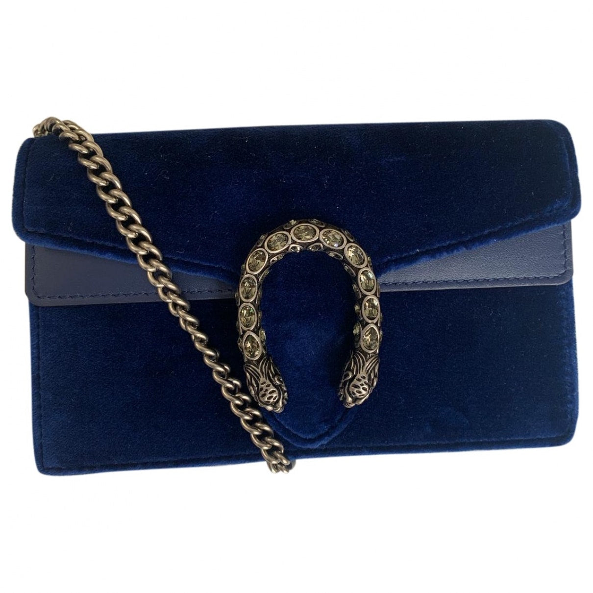 Gucci dionysus blue velvet handbag