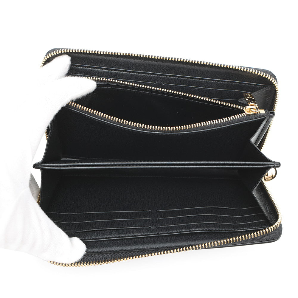 LOUIS VUITTON Zippy Wallet NoirM81510 Monogram/Lambskin