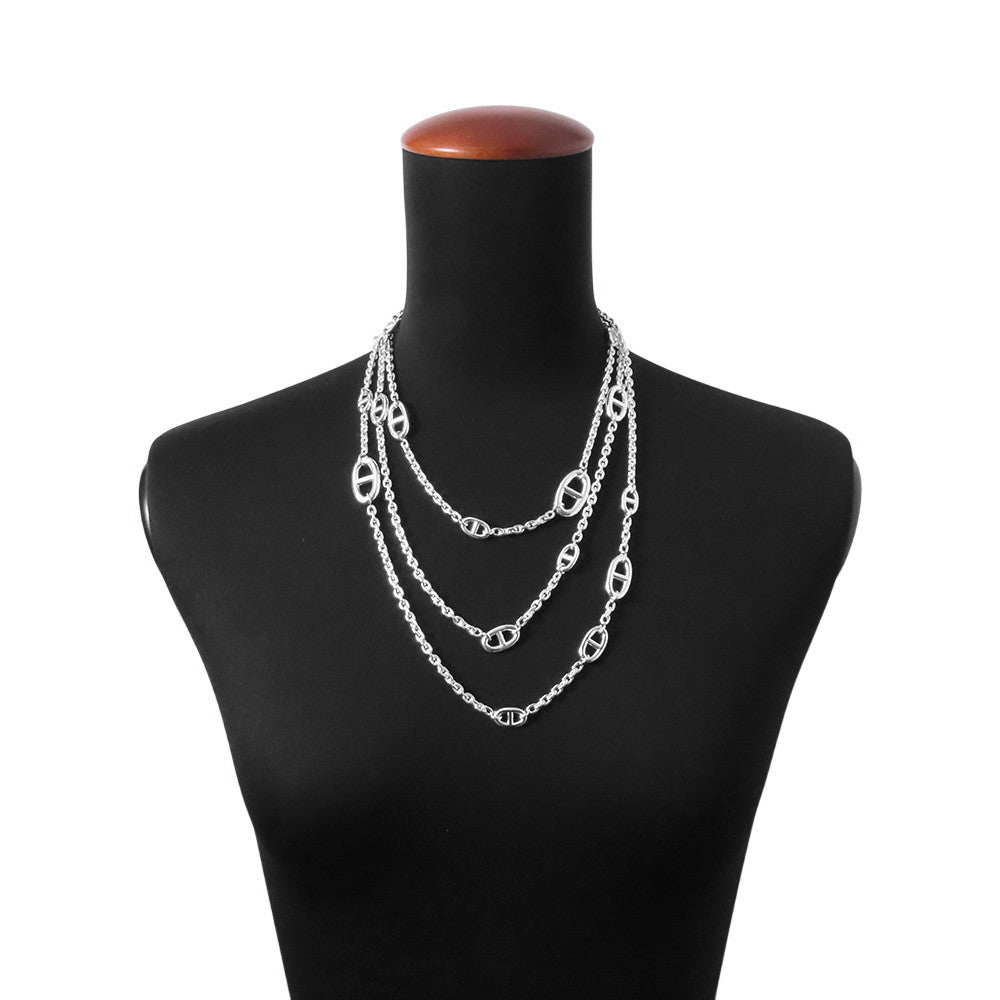 HERMES Chaine d'Ancre Farandole Necklace Size 160 SV925