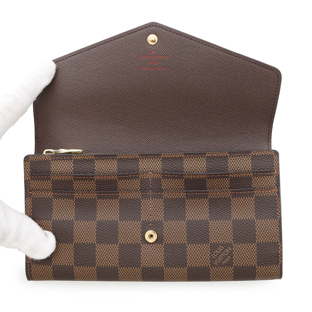 LOUIS VUITTON Portefeuille Sarah BrownN63209 Damier Ebene Canvas