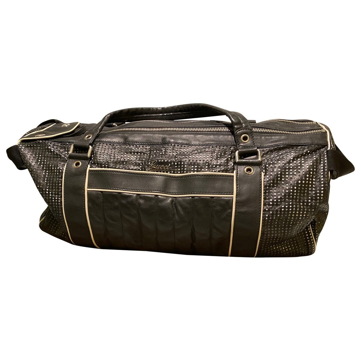 Gucci black leather travel bag