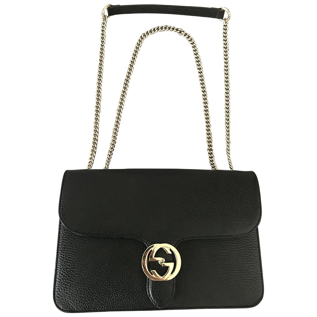 Gucci interlocking black leather handbag
