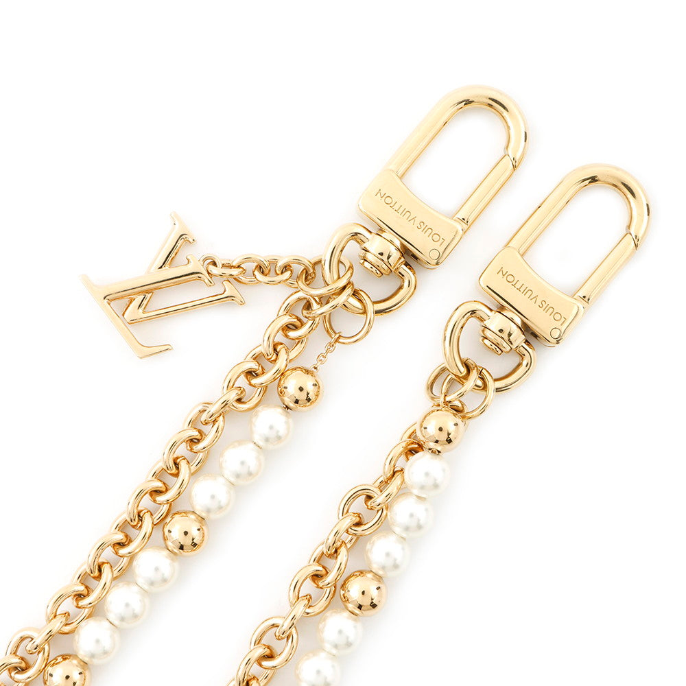 LOUIS VUITTON Bag Charm Pearl River Gold/WhiteM02608 White resin pearl Metal