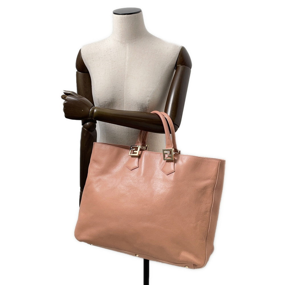 FENDI Tote Bag Pink8BN184 Leather
