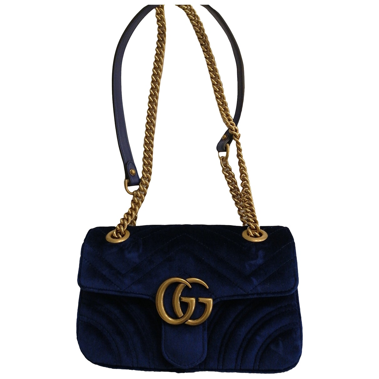 Gucci blue velvet handbag