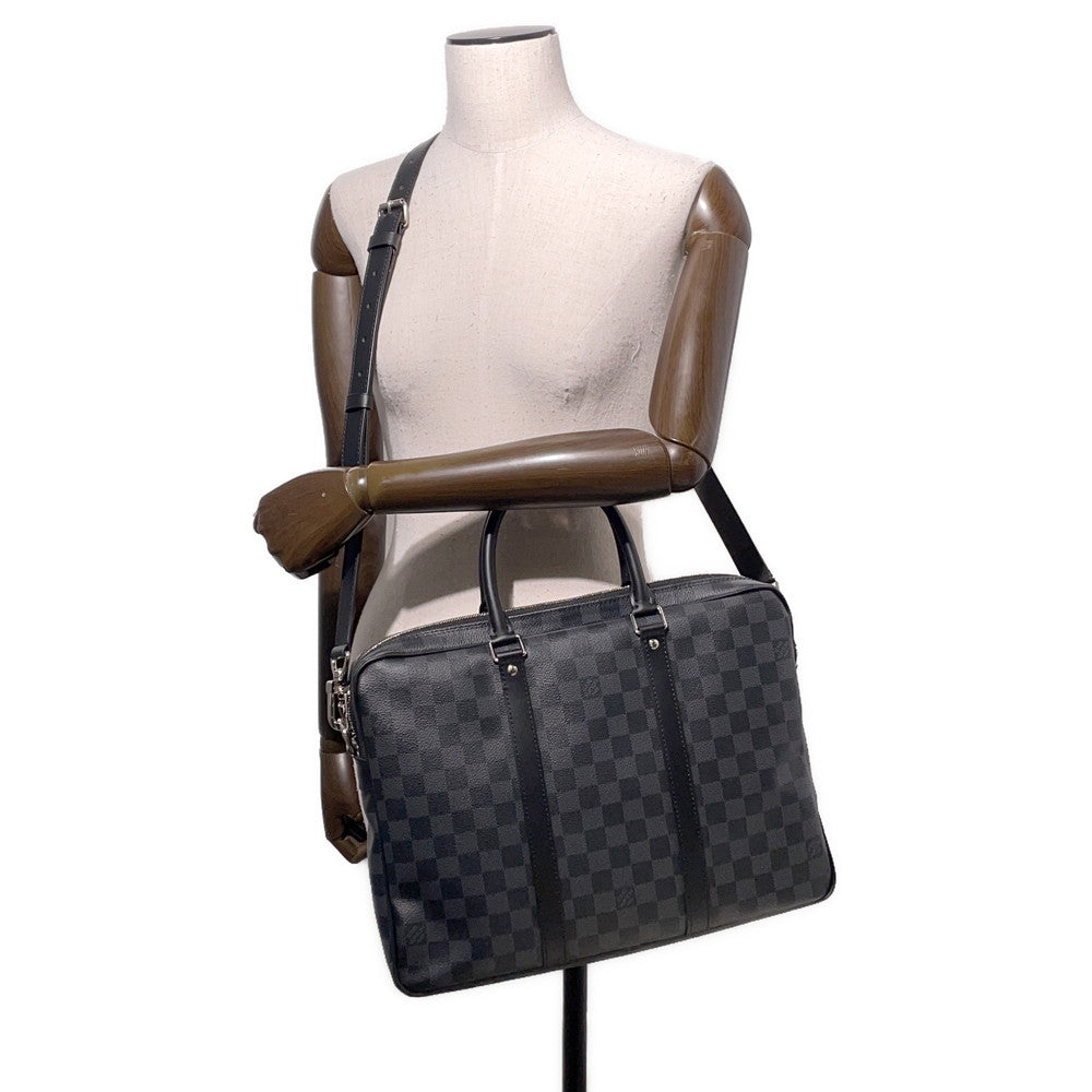 LOUIS VUITTON Port Documan Voyajaj NoirN41478 Damier Graphite Size PM