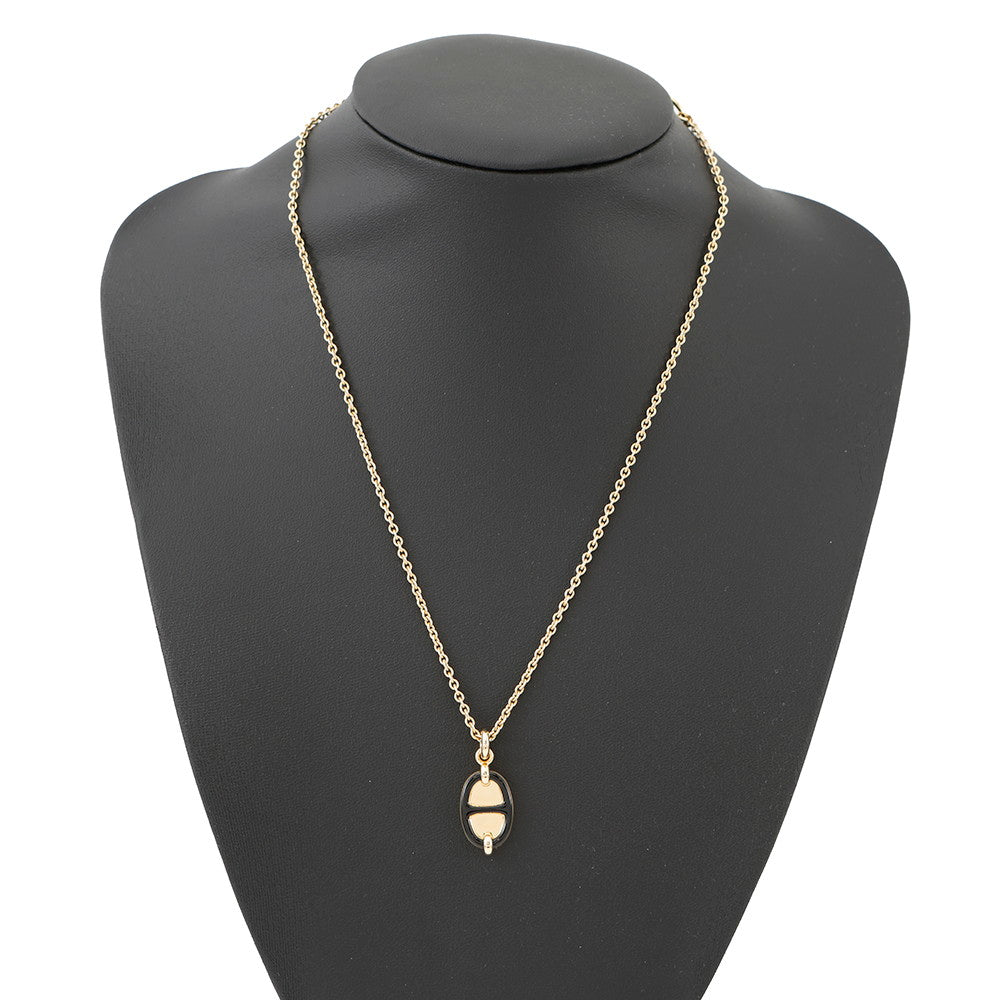 HERMES Pendant "Mini Maillon" Size PM BlackH100053FO03 Metal