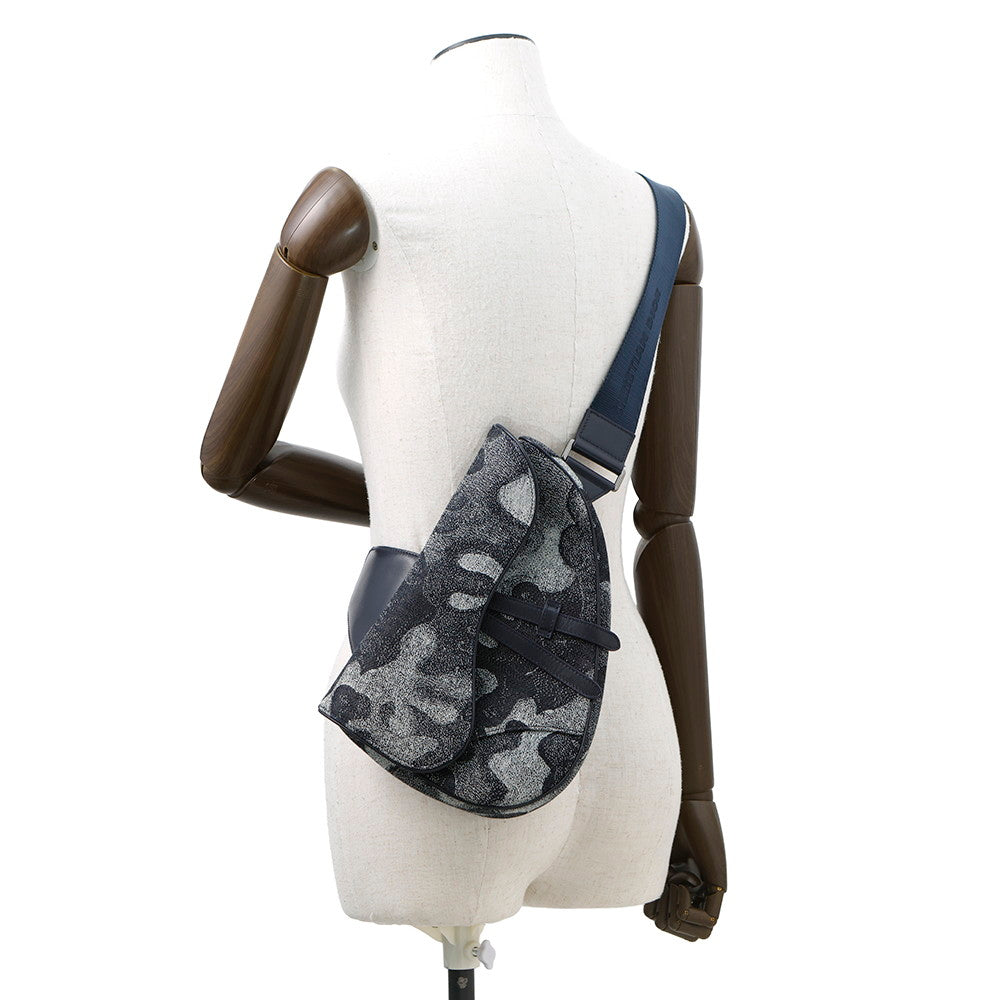 Dior ?Camouflage Saddle Crossbody Bag Navy Canvas