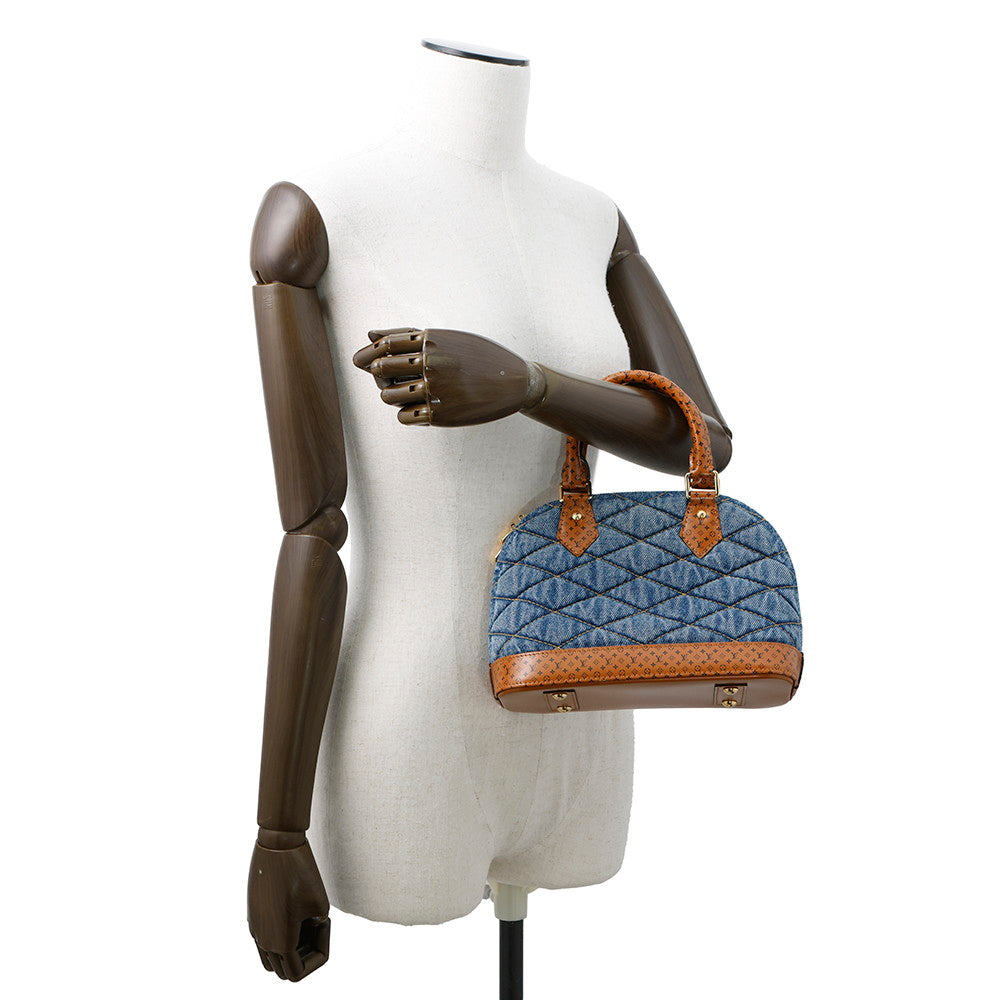LOUIS VUITTON Maltage Alma Blue/BrownM55048 DenimTextile Size BB