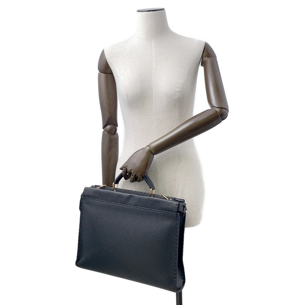FENDI Peekaboo Selleria Fit Bugs Eye Monster Black7VA406 Leather