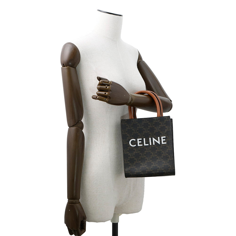 CELINE Triomphe Vertical Cabas Tan194372 PVC Leather Size Mini