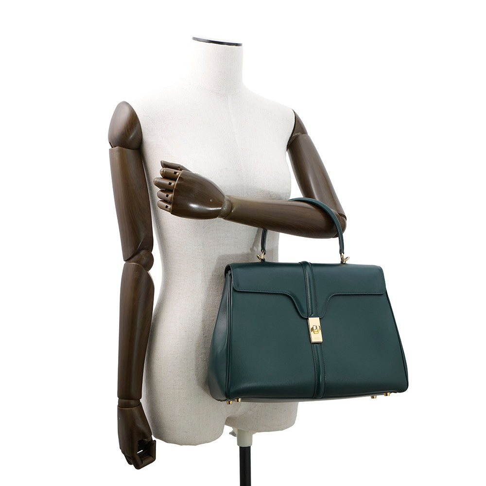 CELINE Classic 16 Seize 2-Way Handbag Green187373 Leather