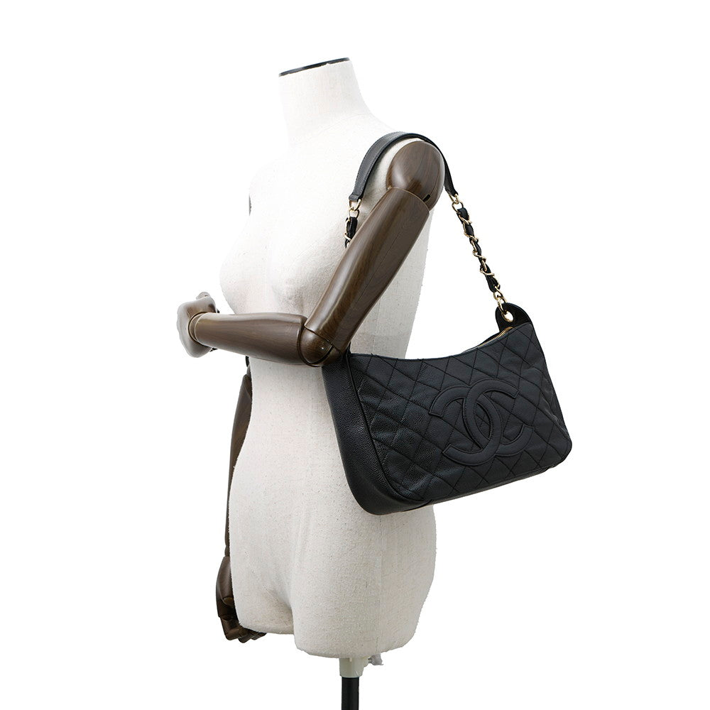 CHANEL CC Logo One Shoulder Bag BlackA20993 Caviar Leather